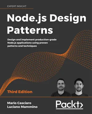 Cover of Node.js Design Patterns by Mario Casciaro and Luciano Mammino